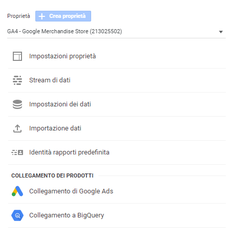 Google analytics 4 - nuova proprietà