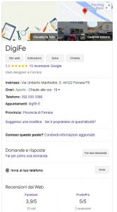 Scheda Google Digife