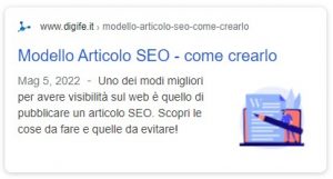 modello articolo seo - screenshot